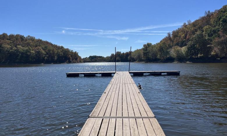 View of Lake Bennett at Woolly Hollow State Park. 